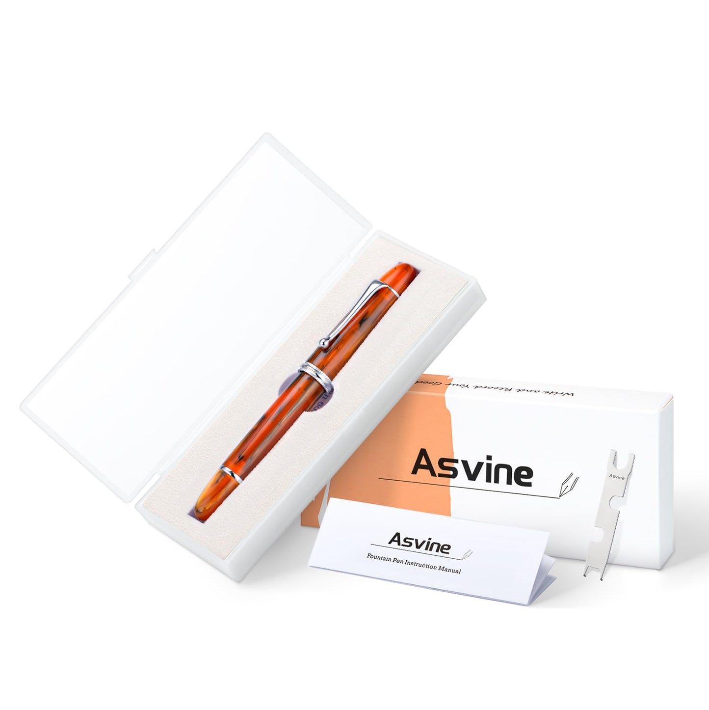 Asvine V800 Fountain Pen – Vacuum Filling System with Large Ink Capacity – Smooth Number 8 Extra