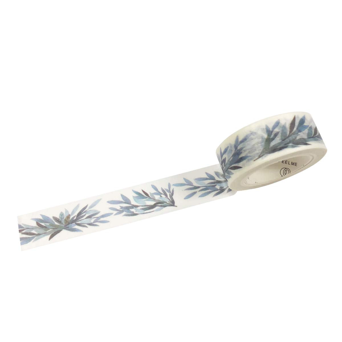 Wrapables Flowers and Greens Washi Masking Tape, 15mm x 7m Gray Twiglets