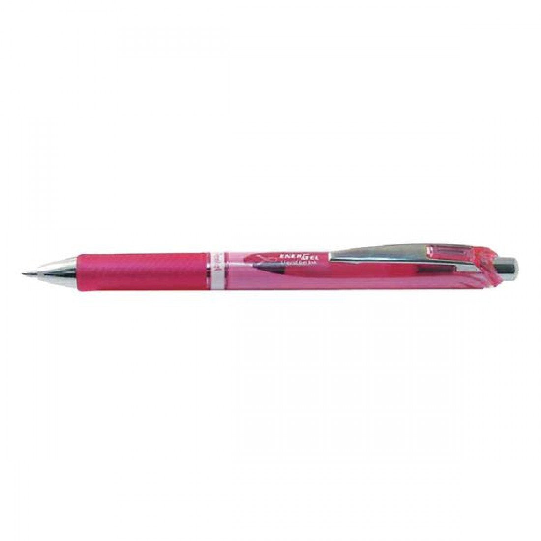Pentel EnerGel XM Retractable Pink Barrel Supporting Breast Cancer Now, 0.7mm tip, Black Ink, (Pack