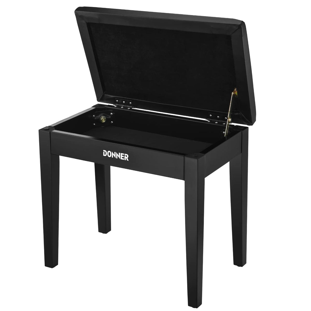 Donner Piano Bench with Storage, Solid Wood Keyboard Bench Piano Bookcase Stool Chair Seat with