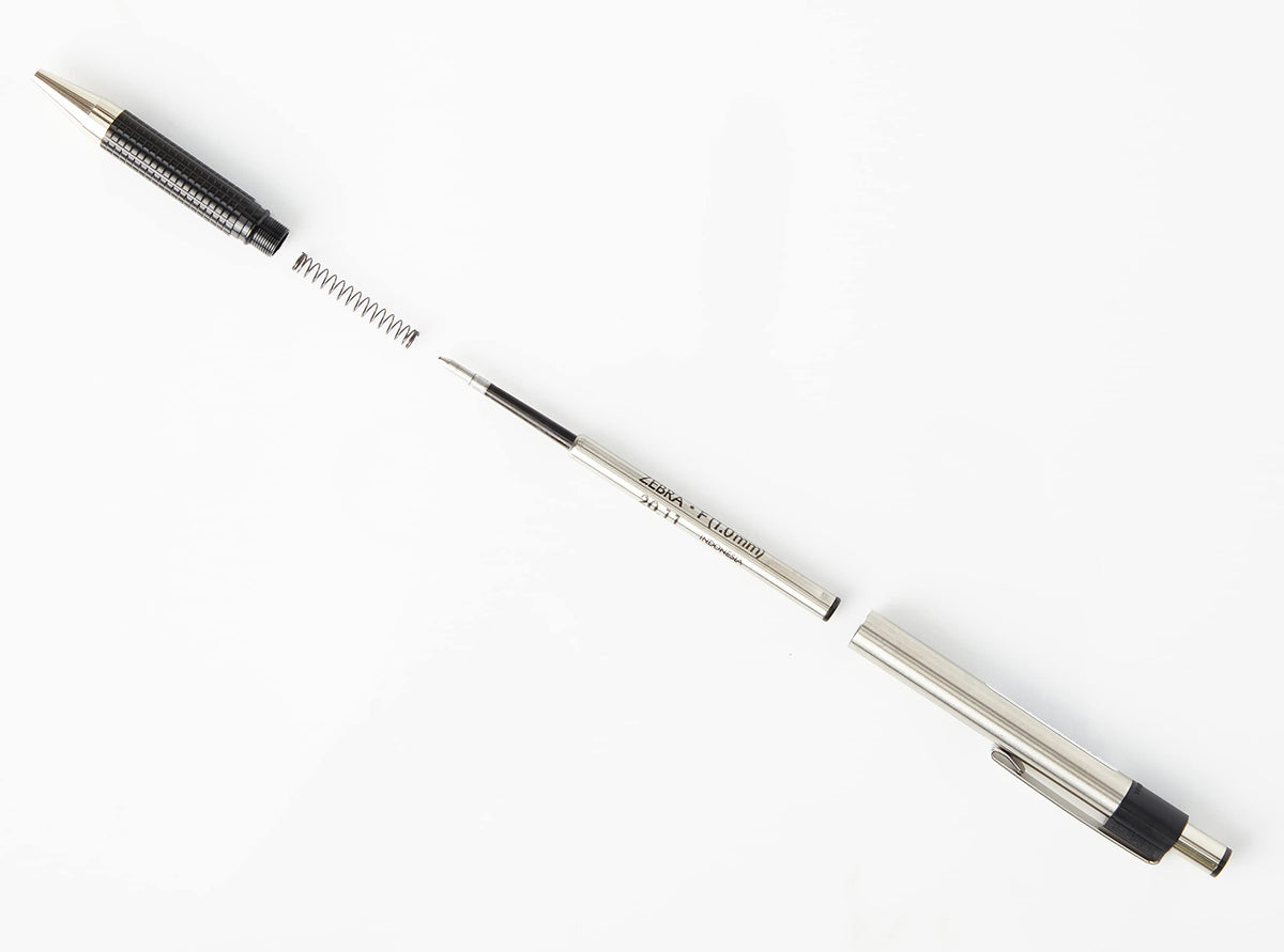 Zebra Pen 21971 1.0mm F-301 Stainless Steel Ballpoint Pen - Black