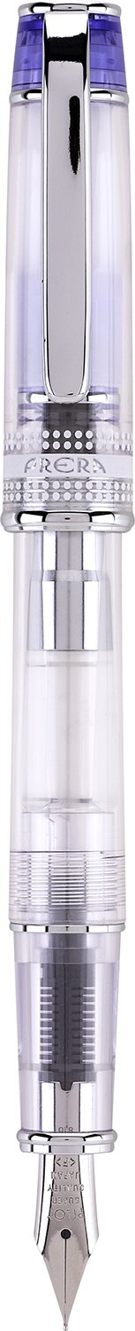 PILOT Prera Fountain Pen, Clear Barrel with Blue/Silver Accents, Medium Nib (60821)