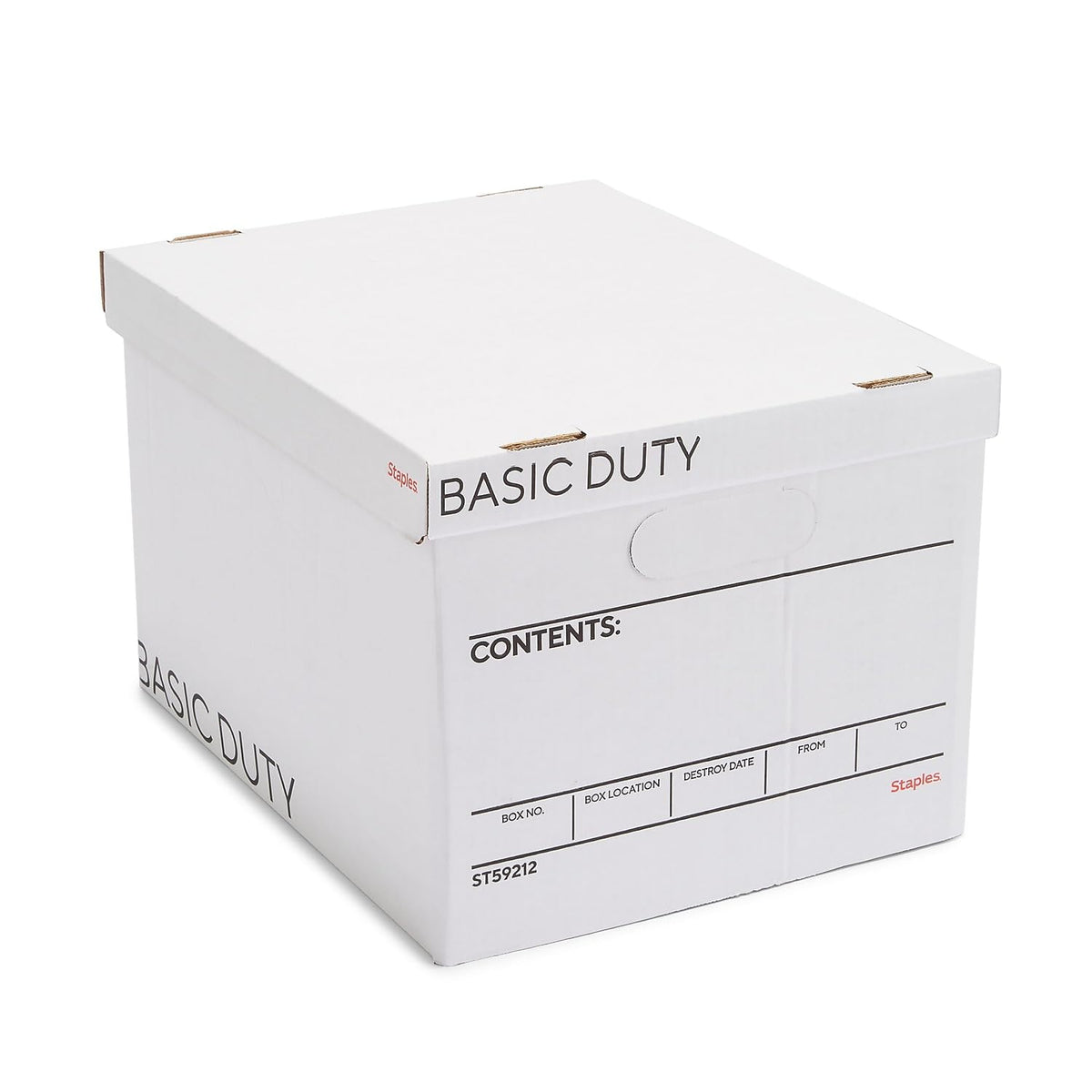 Staples Storage & Filing Box, Basic-Duty with Handles & Removeable Lid, Letter & Legal Size