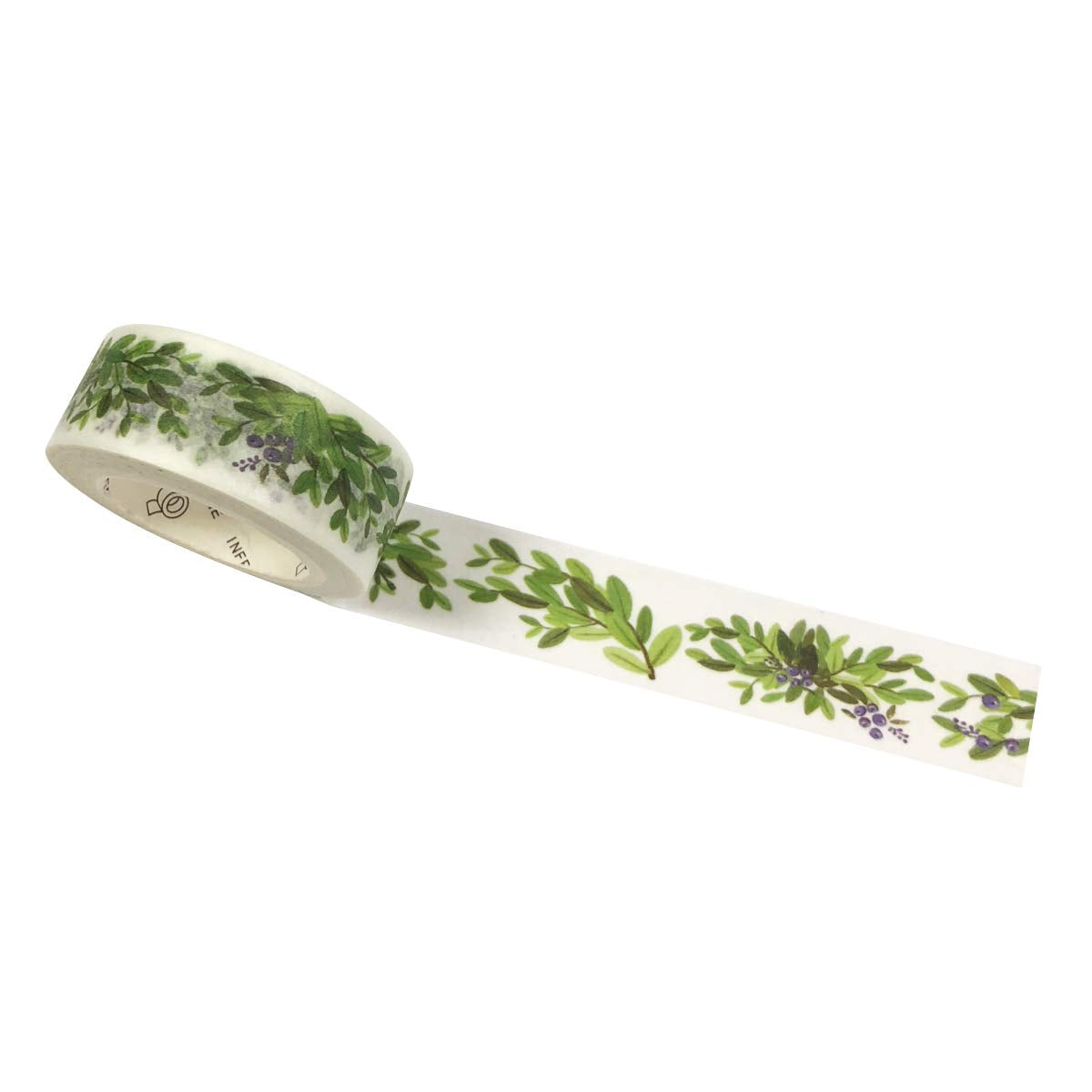 Wrapables Flowers and Greens Washi Masking Tape, 15mm x 7m Evergreen