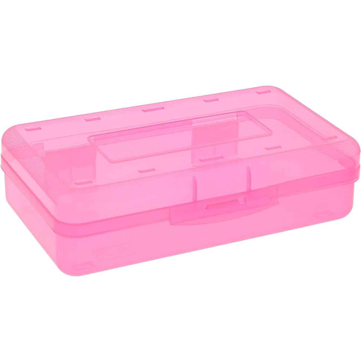Juvale 4-Pack Large Capacity Plastic Pencil Boxes for Student School Pens, Markers, Crayons
