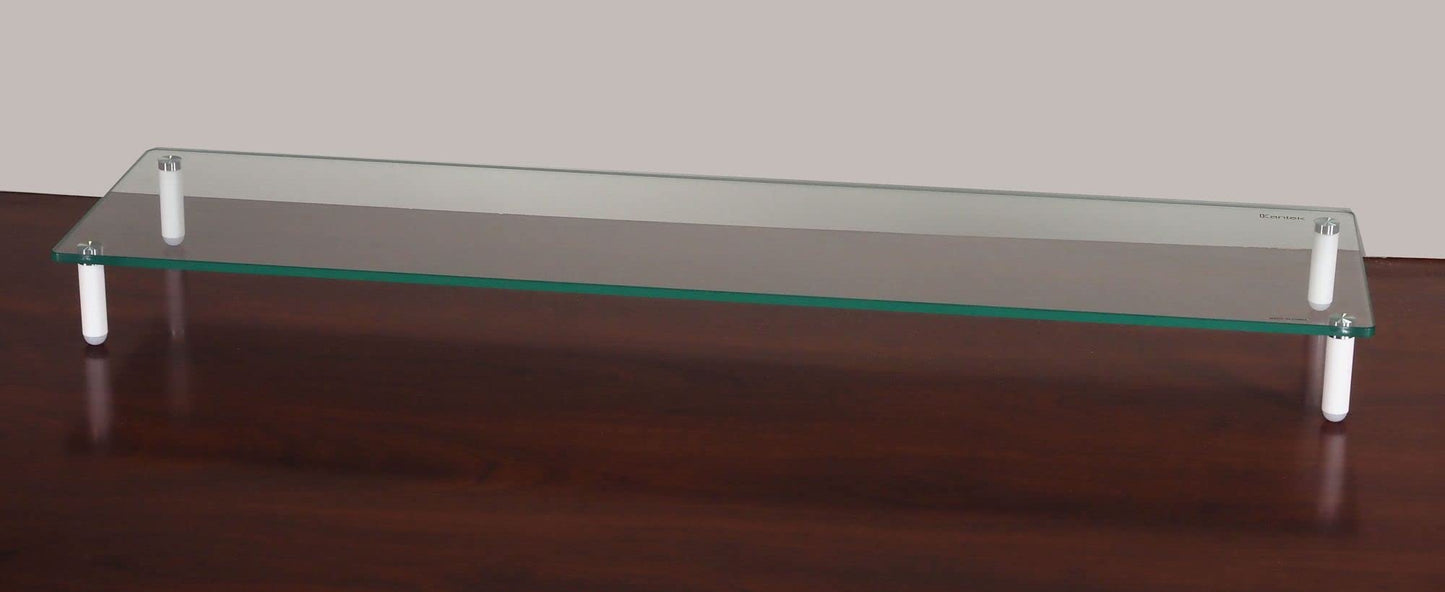 Kantek Extra-Wide Glass Monitor Riser with 8mm Tempered Glass Platform and 60-Pound Capacity, Clear