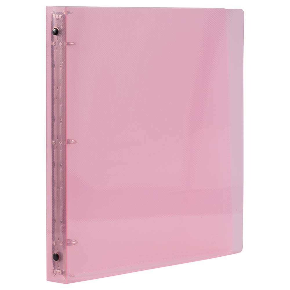 JAM PAPER Plastic 0.75 inch Binder - Pink 3 Ring Binder - Sold Individually