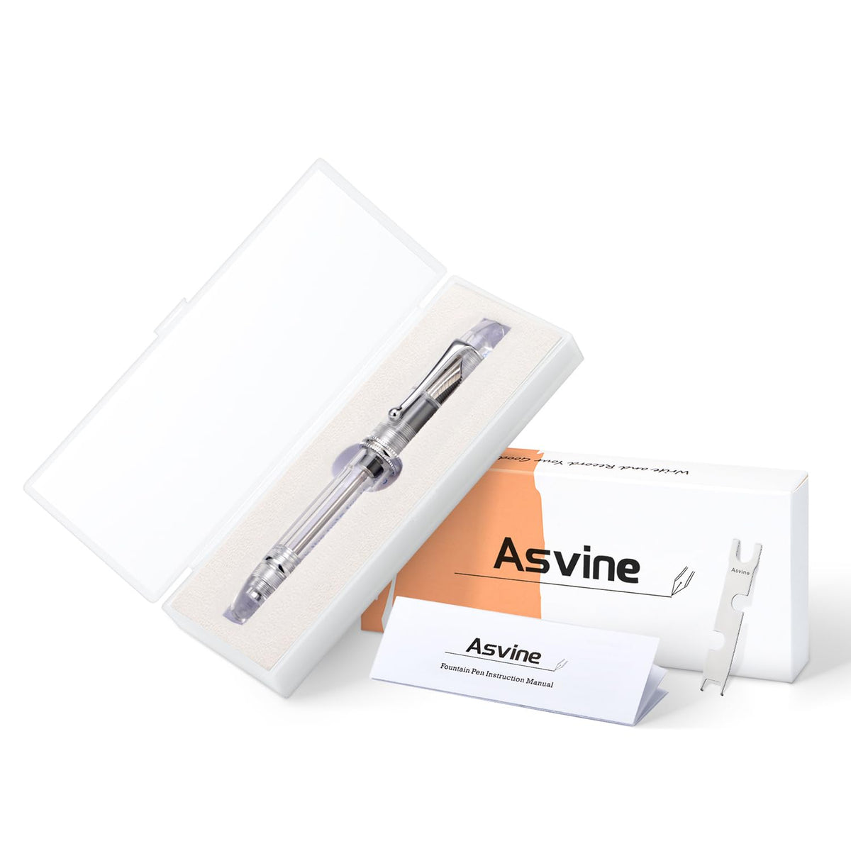 Asvine V800 Fountain Pen - Vacuum Filling System with Large Ink Capacity - Smooth Number 8 Medium