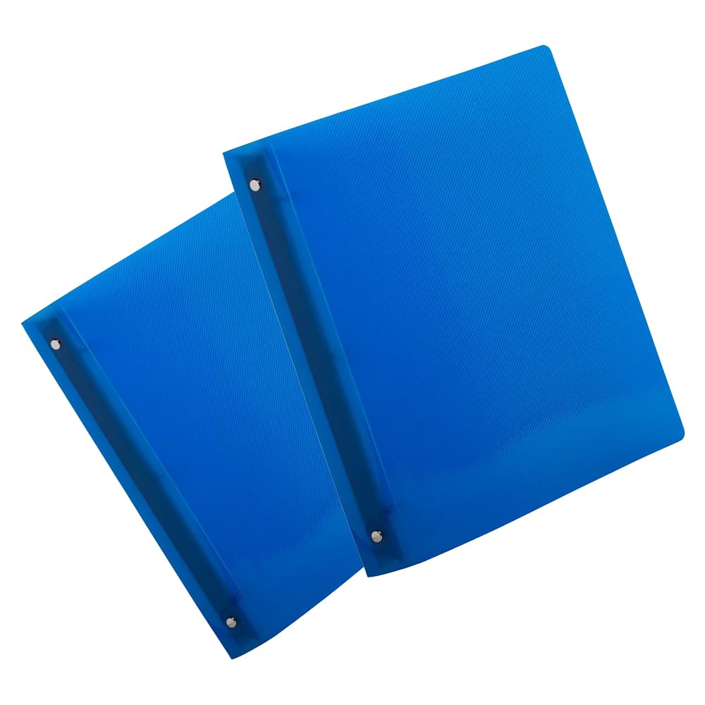 JAM PAPER Plastic 1 inch Binders - Blue 3 Ring Binders - 2/Pack