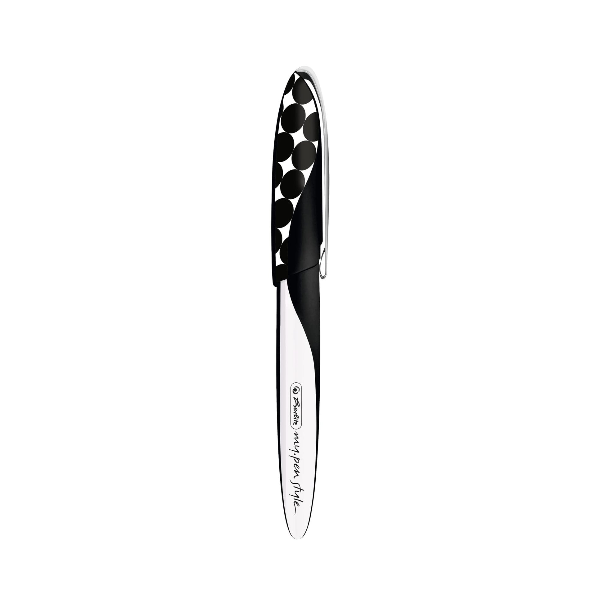 Herlitz 50040360 my.pen style Just Black Fountain Pen, Suitable for Right and Left-Handed Users, 1