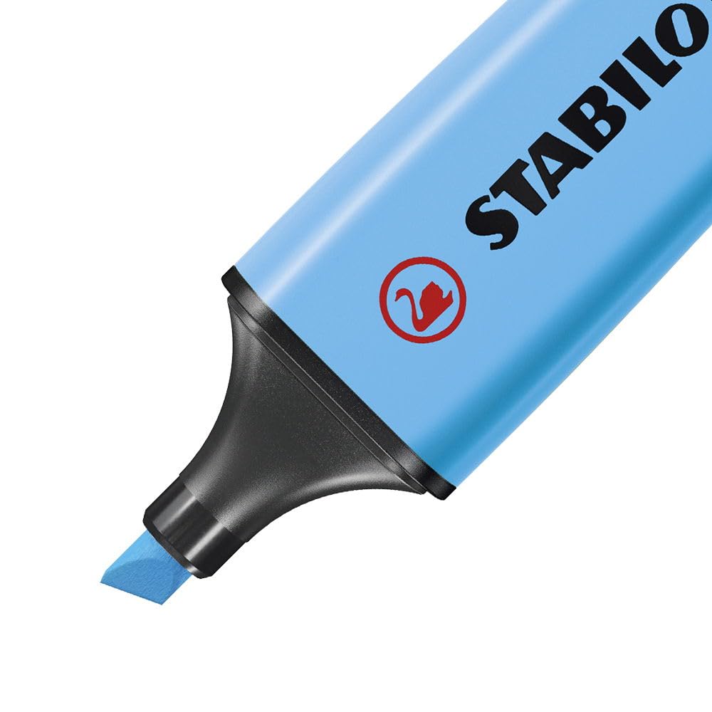 STABILO Highlighter BOSS ORIGINAL - ARTY - Pack of 10 - Cool Colors, Chisel Tip, Anti-Dry Out