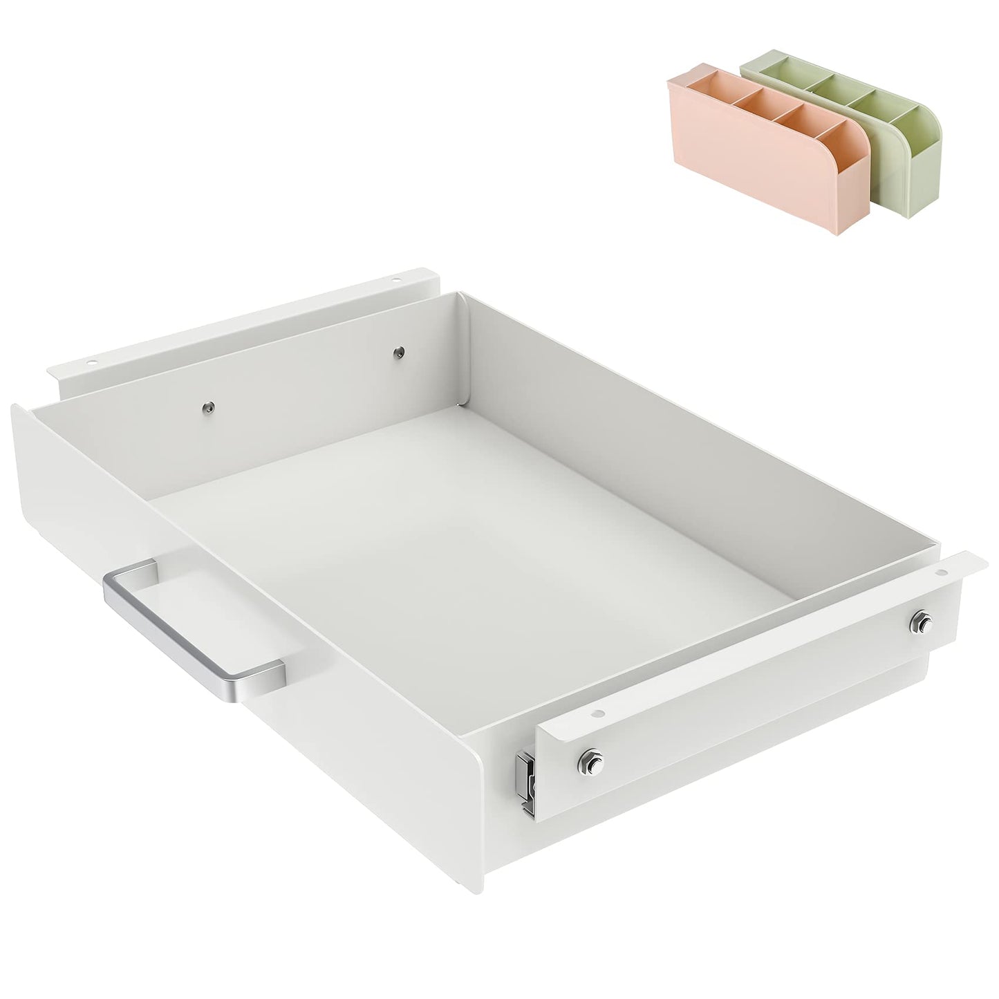 GOME Under Desk Pull-Out Drawer - Storage Organizer Office Mounted, Easy Slide-Out Pencil Drawer