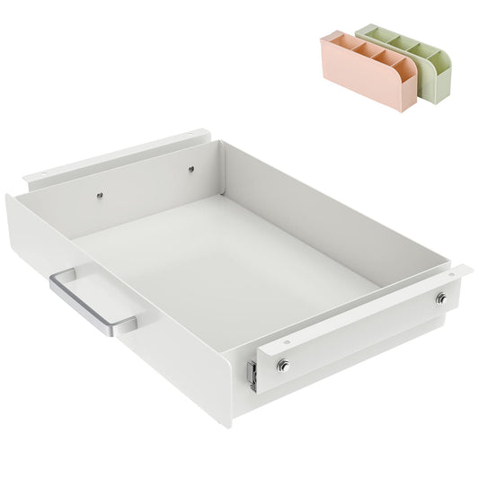 GOME Under Desk Pull-Out Drawer - Storage Organizer Office Mounted, Easy Slide-Out Pencil Drawer