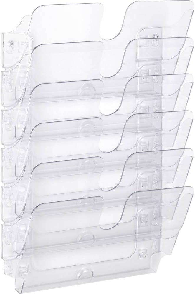 Durable FLEXIPLUS 6 A4 Landscape Literature Holder - Transparent - Easy to Install Wall Mounted