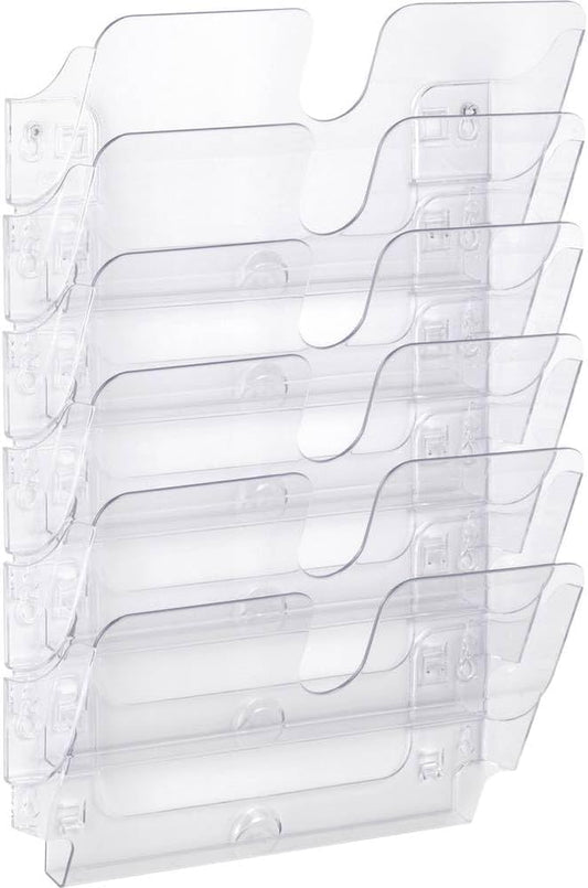Durable FLEXIPLUS 6 A4 Landscape Literature Holder - Transparent - Easy to Install Wall Mounted