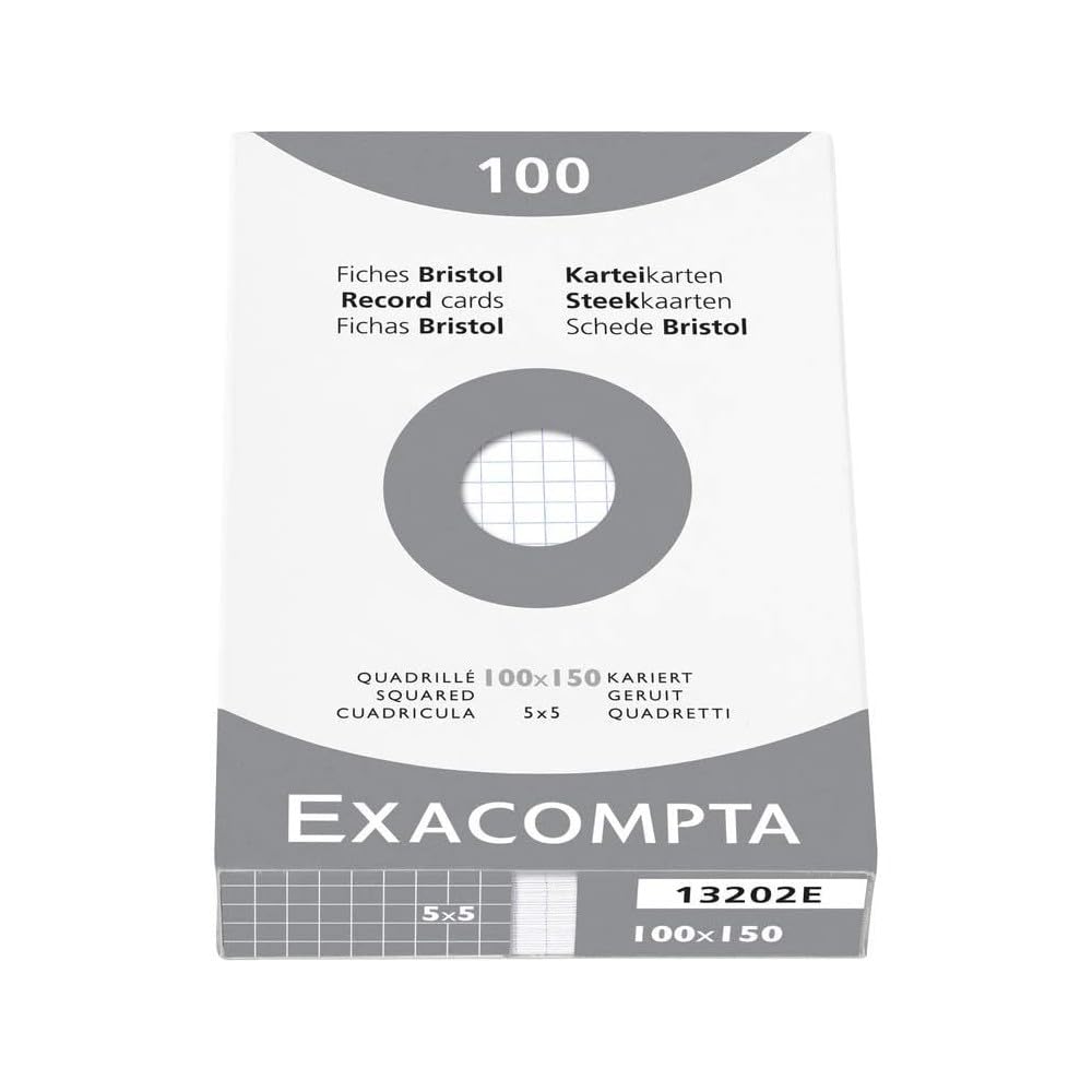 Exacompta - Ref 13202E - Bristol Squared Board for Printing (Pack of 100) - 100 x 150mm in Size