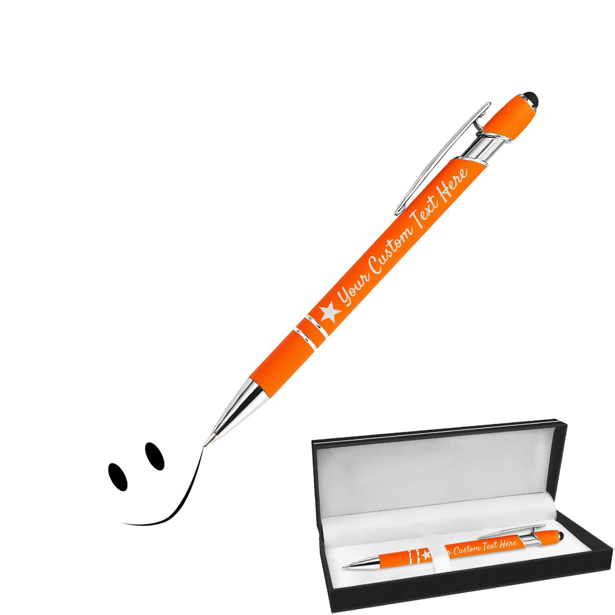 GIFTSDIY Personalized Pens with Stylus,Custom Engraving Ballpoint Pens,Imprinted with Your Logo or