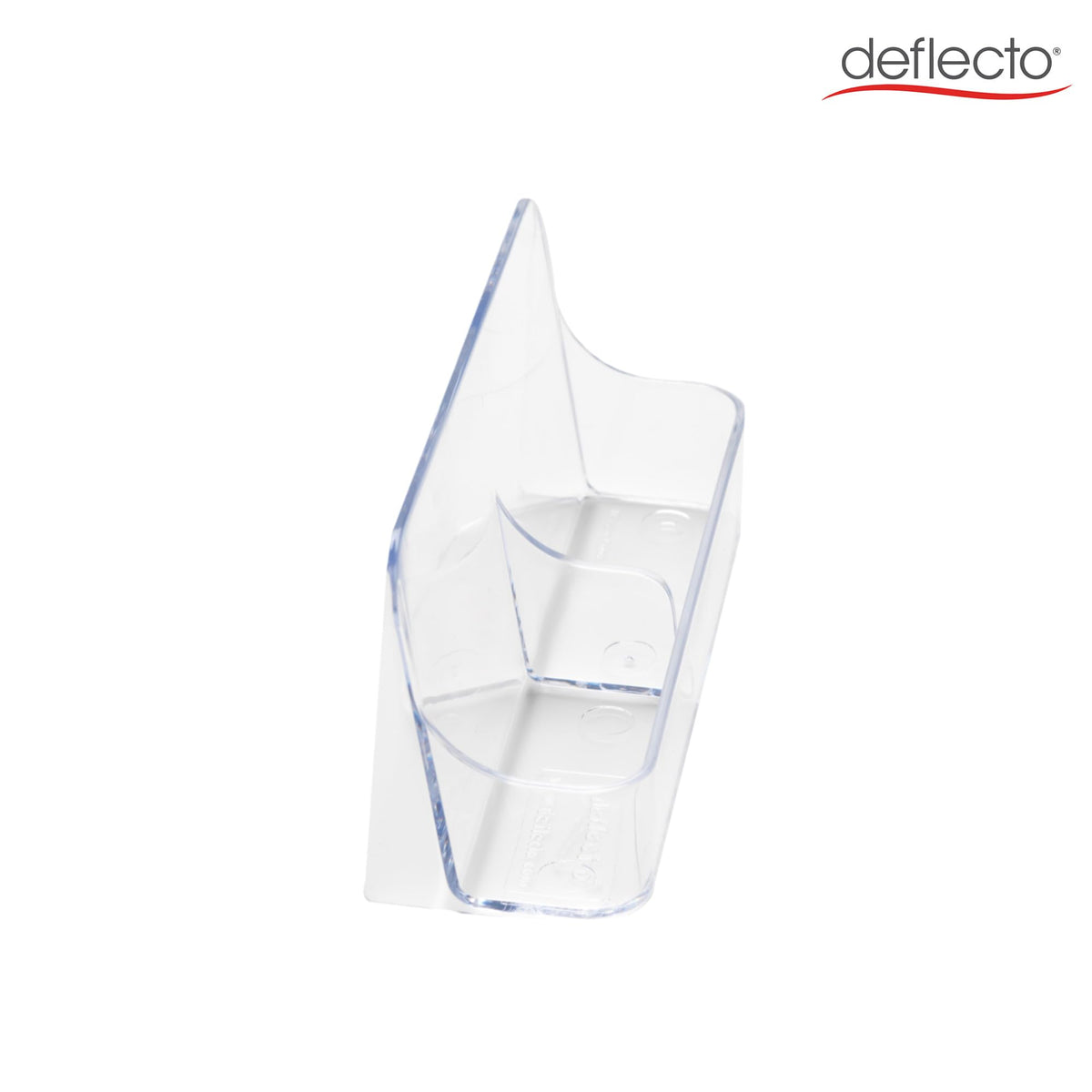 Deflecto | Clear Acrylic 2 Pocket Desktop Business Card Holder | Landscape Business Card Display