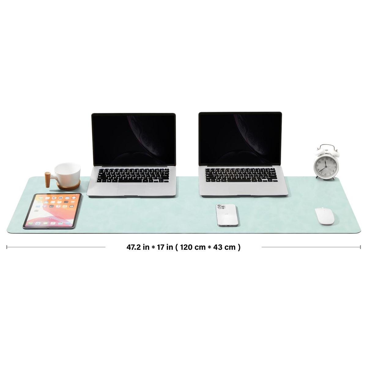 Distressed Leather Desk Mat - Non-Slip PU Desk Pad for Office and Home - Desk Organization and
