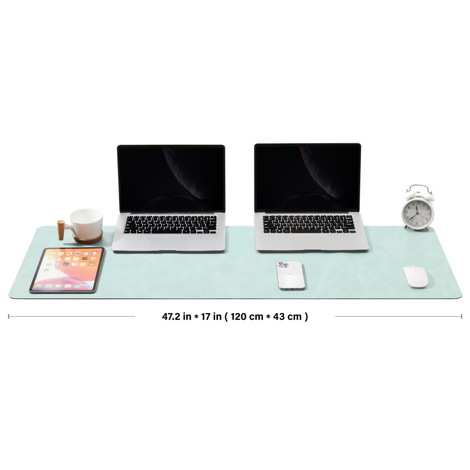 Distressed Leather Desk Mat - Non-Slip PU Desk Pad for Office and Home - Desk Organization and