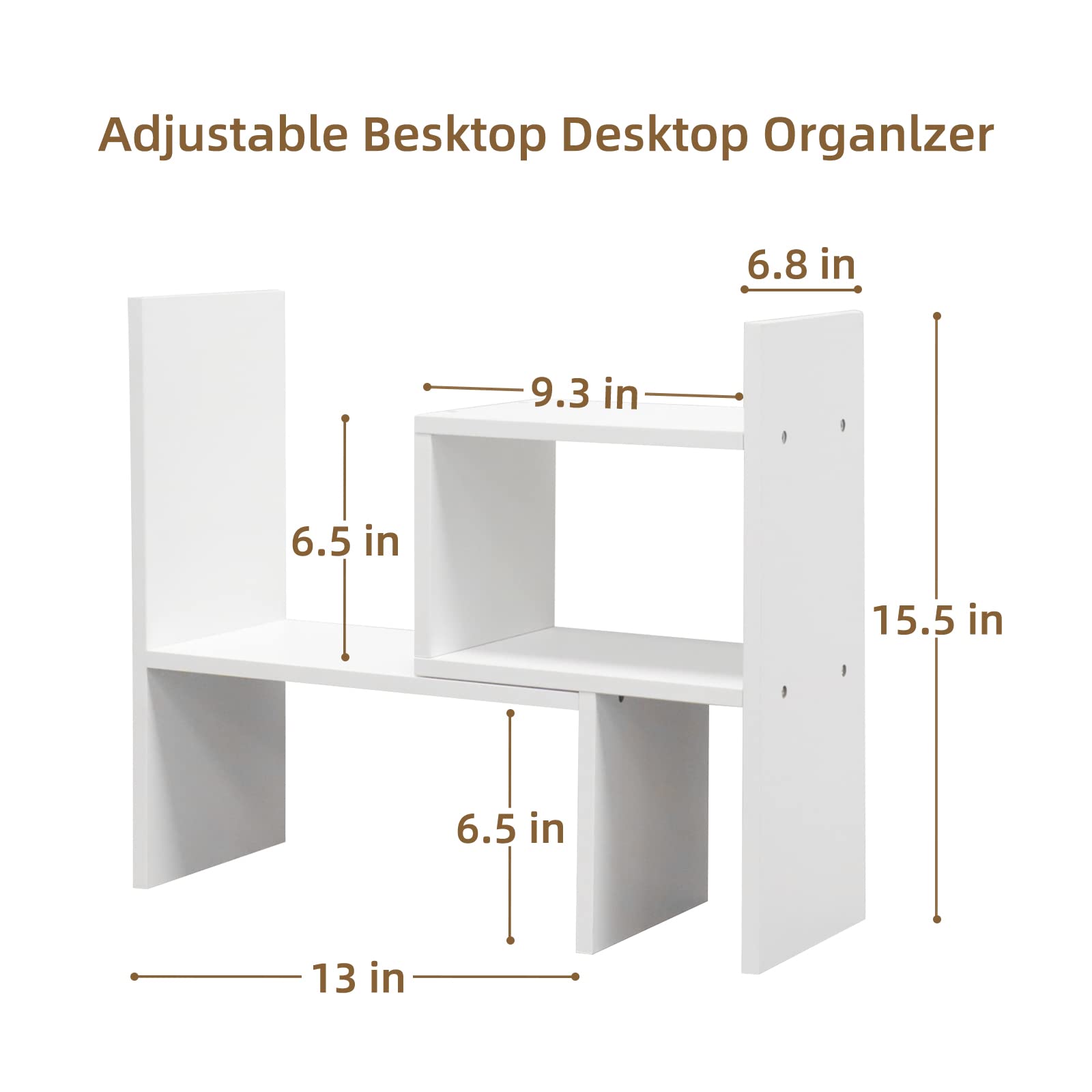 TY ARTS & CULTURE Expandable Wood Desktop Organizer Countertop Bookshelf