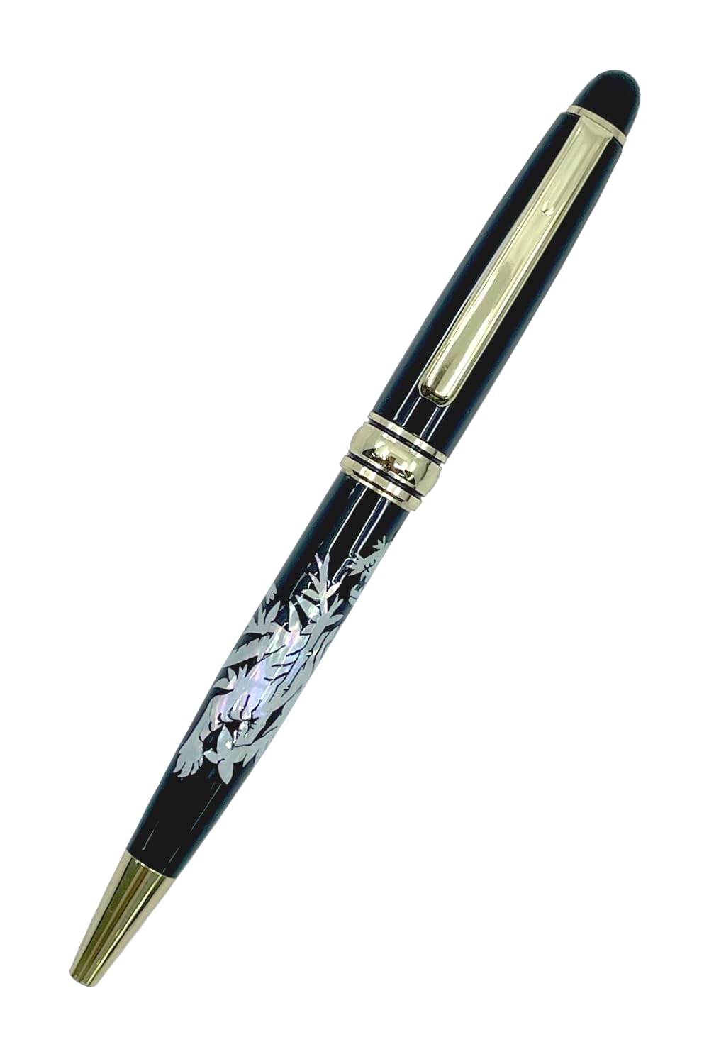 Nacreh Inlay Mother of Pearl Design Handmade Ballpoint Pen Retractable Executive Gift Deluxe
