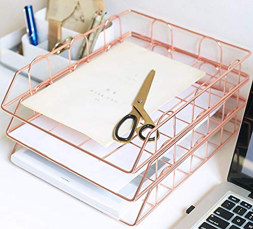 Rose 4-Tier Stackable Paper Tray Desk Organizer