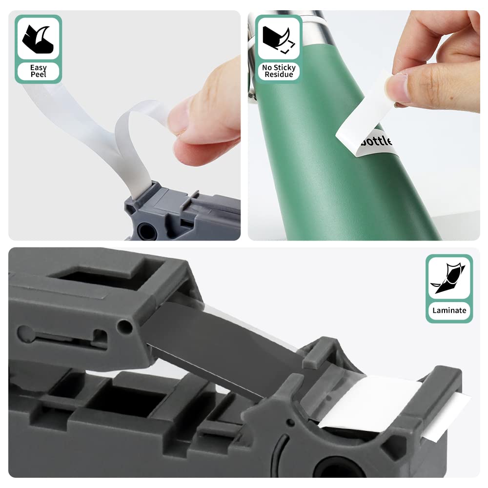 6-Pack Compatible for Brother Tze Tz Tape 6mm 0.23" Laminated Multi-Color
