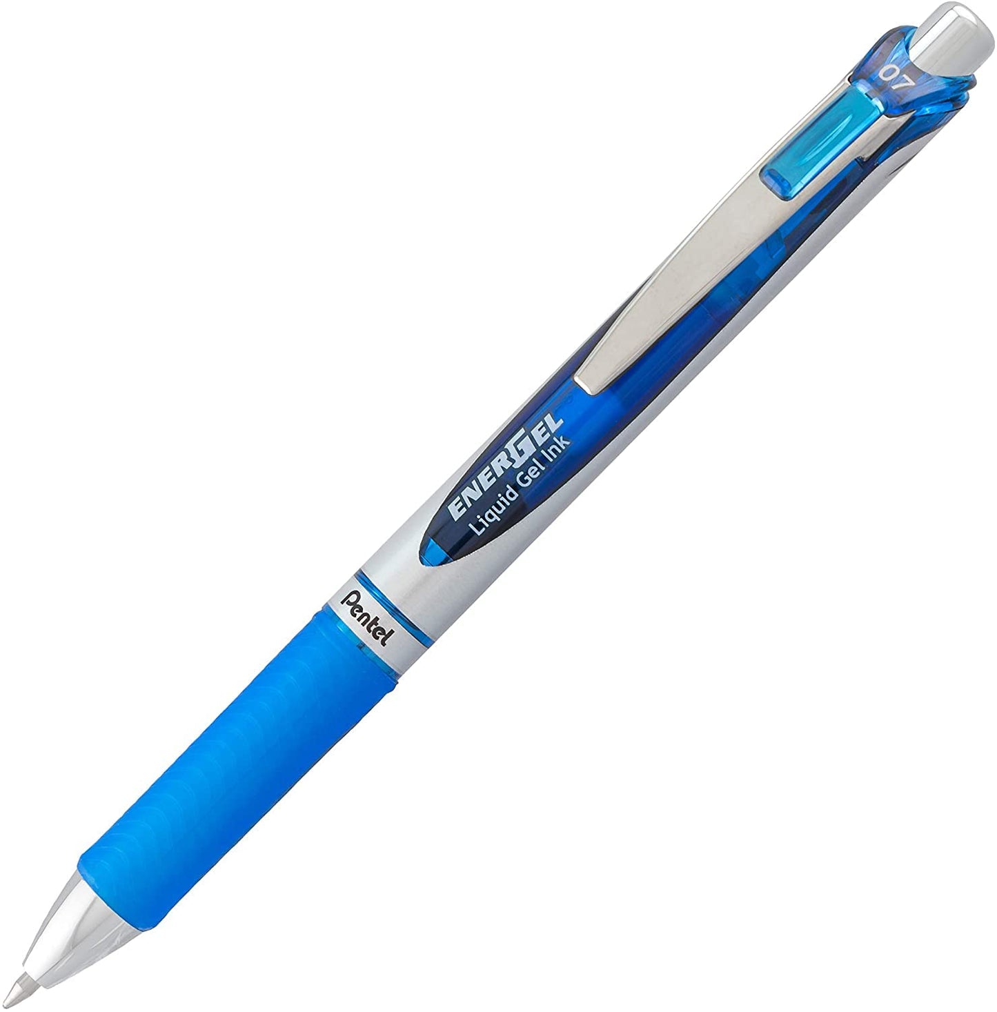 Pentel Energel 0.7 mm Liquid Gel Ink Pens - Pack of 5 Blue Deluxe RTX Pentel Pens with 3 Refills