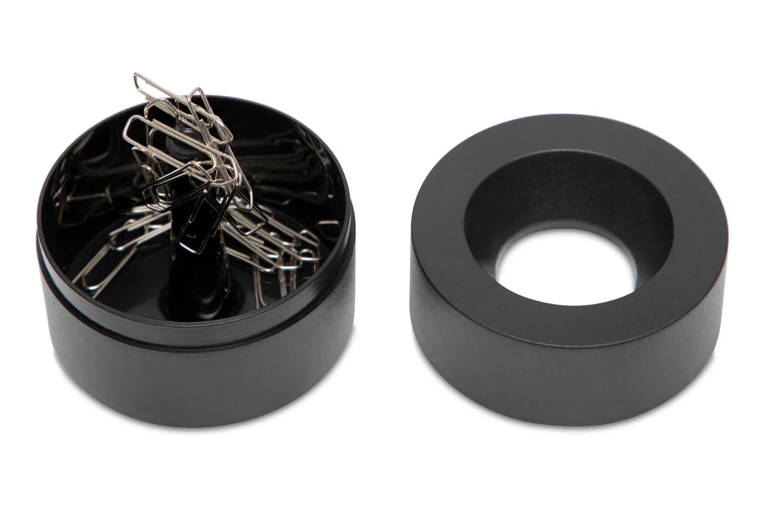 MAUL Magnetic Paperclip Holder, Ø 73mm, H66mm, Black