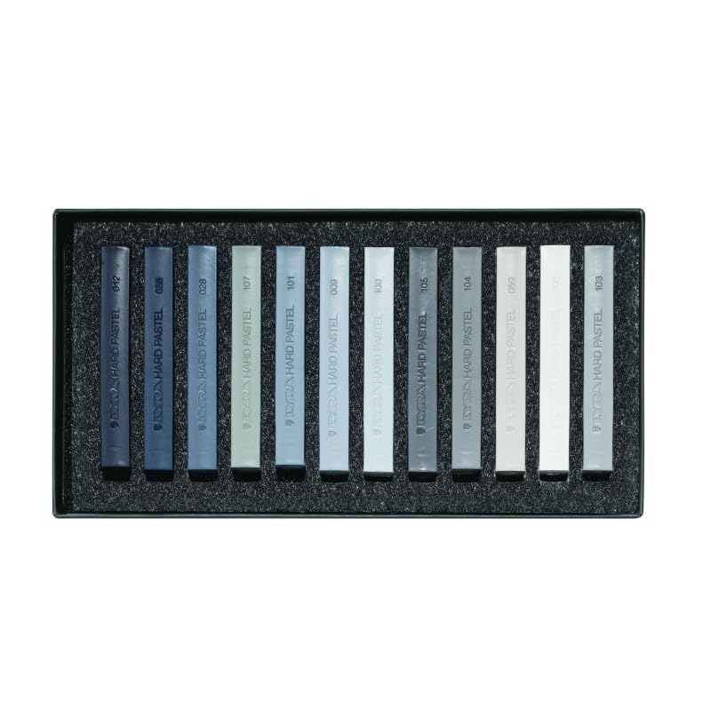 LYRA Polycrayons Fine Art Hard Pastel Set, 12 Assorted Grey Tones Colours, For Professionals &