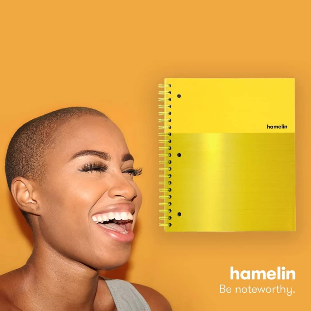 Hamelin 1 Subject, Graph Paper, Hard Cover Spiral Bound Grid Notebook, 4 Square Per Inch 150 Pages