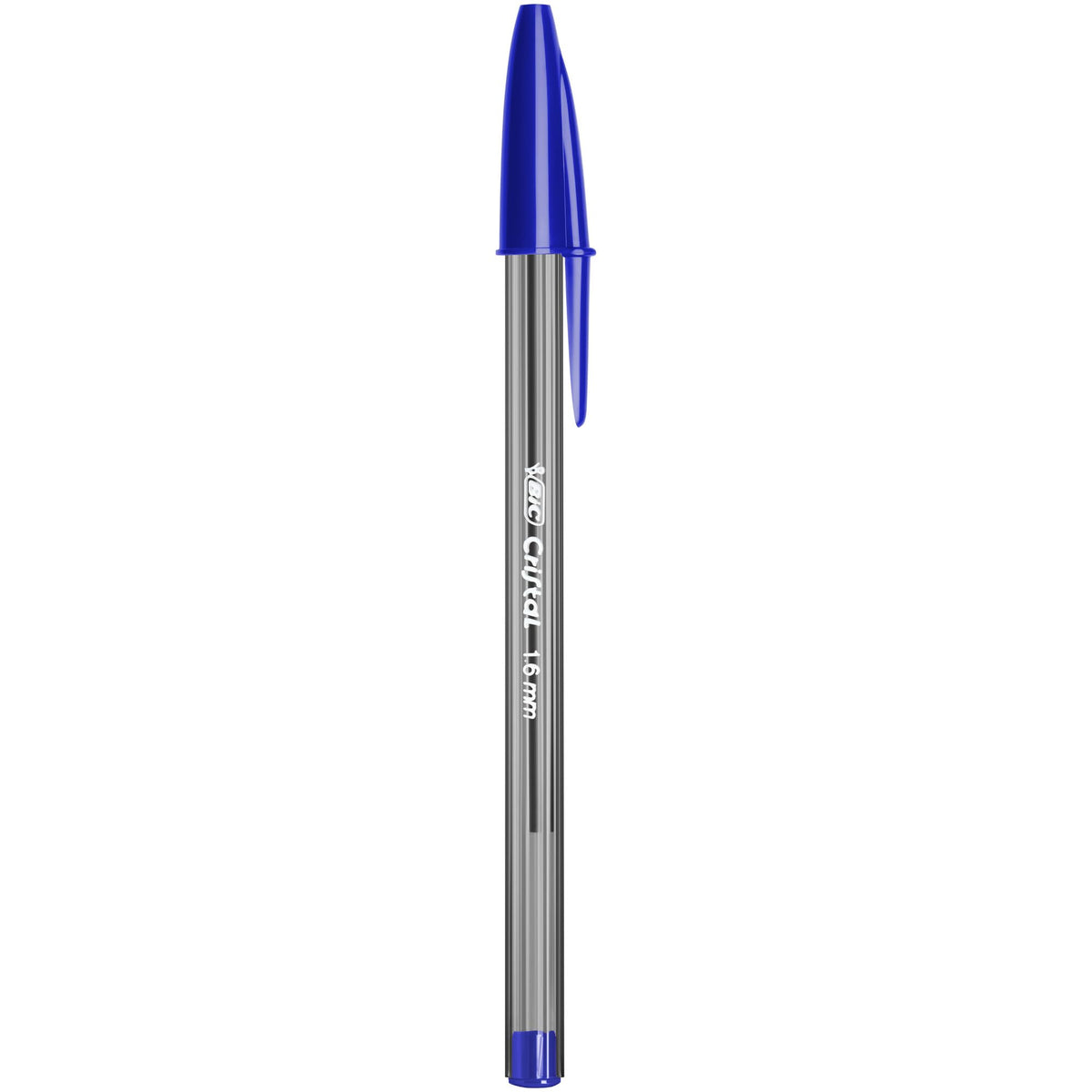 BIC Cristal Large, Wide Point Ball Ballpoint Pens, Smooth Ink Flow, Lightly Smoked Barrel, in Blue