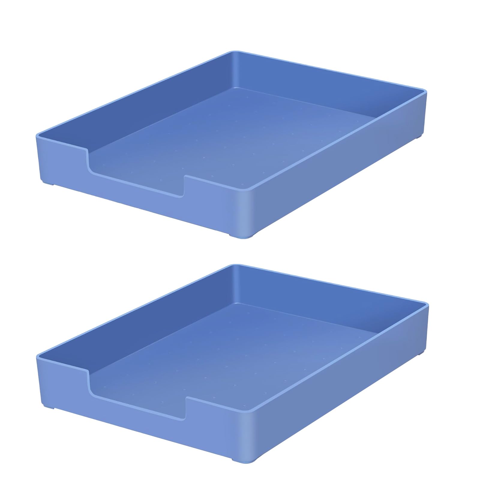 RHONZHAO Stackable Letter Tray, 2 Pack Blue, Desk Organizer