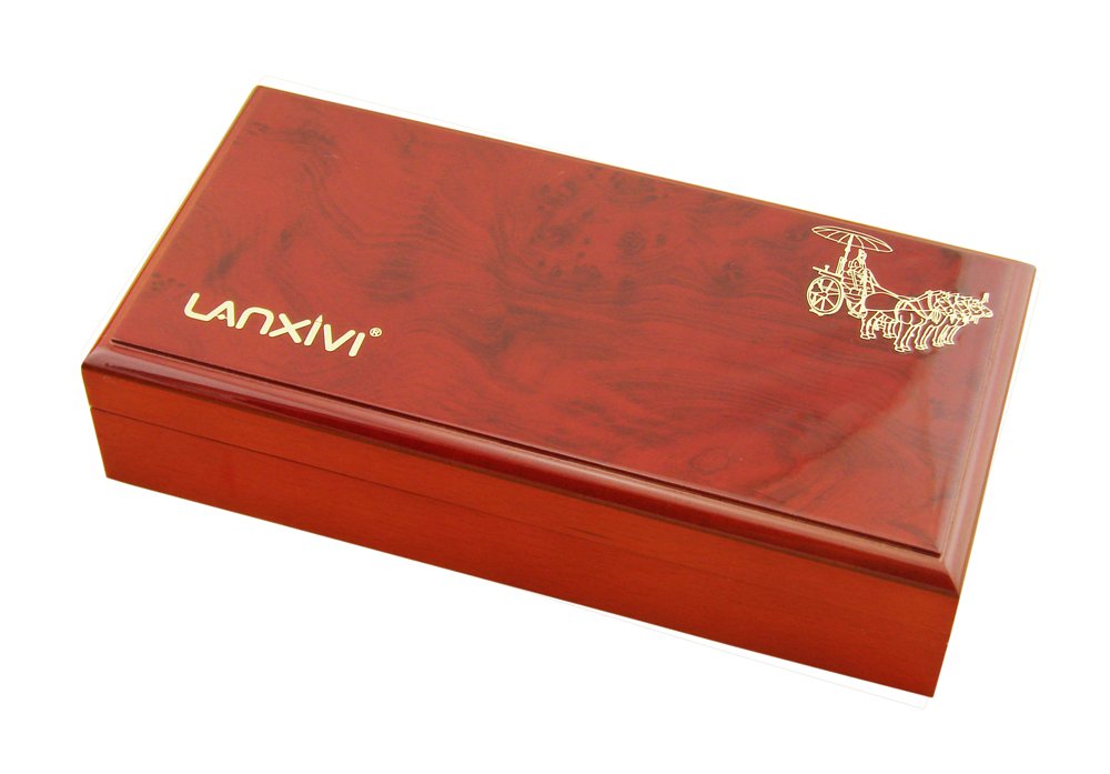 Jinhao Dragon Phoenix 3D Embossment Silver Red Fountain Pen Fine Nib Chinese Ruyi Clip Wooden Gift