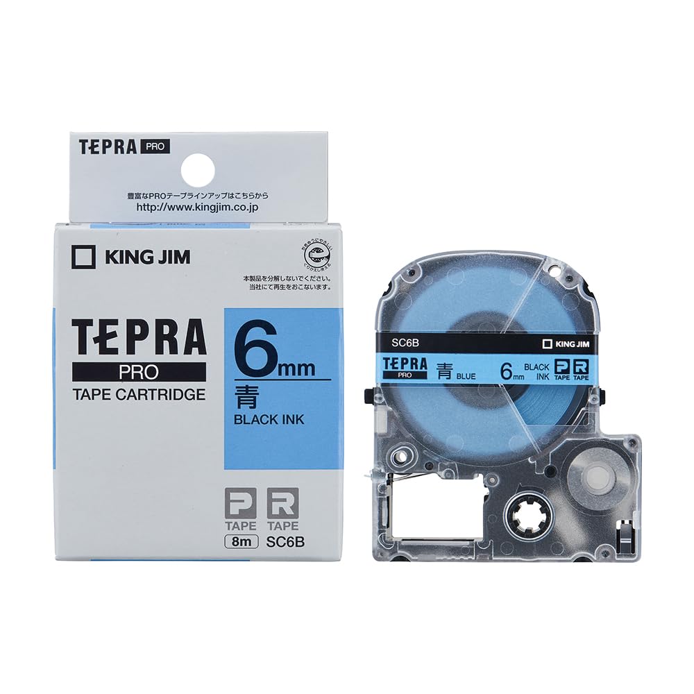 King Jim Tepra PRO SC6B Color Label 6mm Blue Tape Cartridge