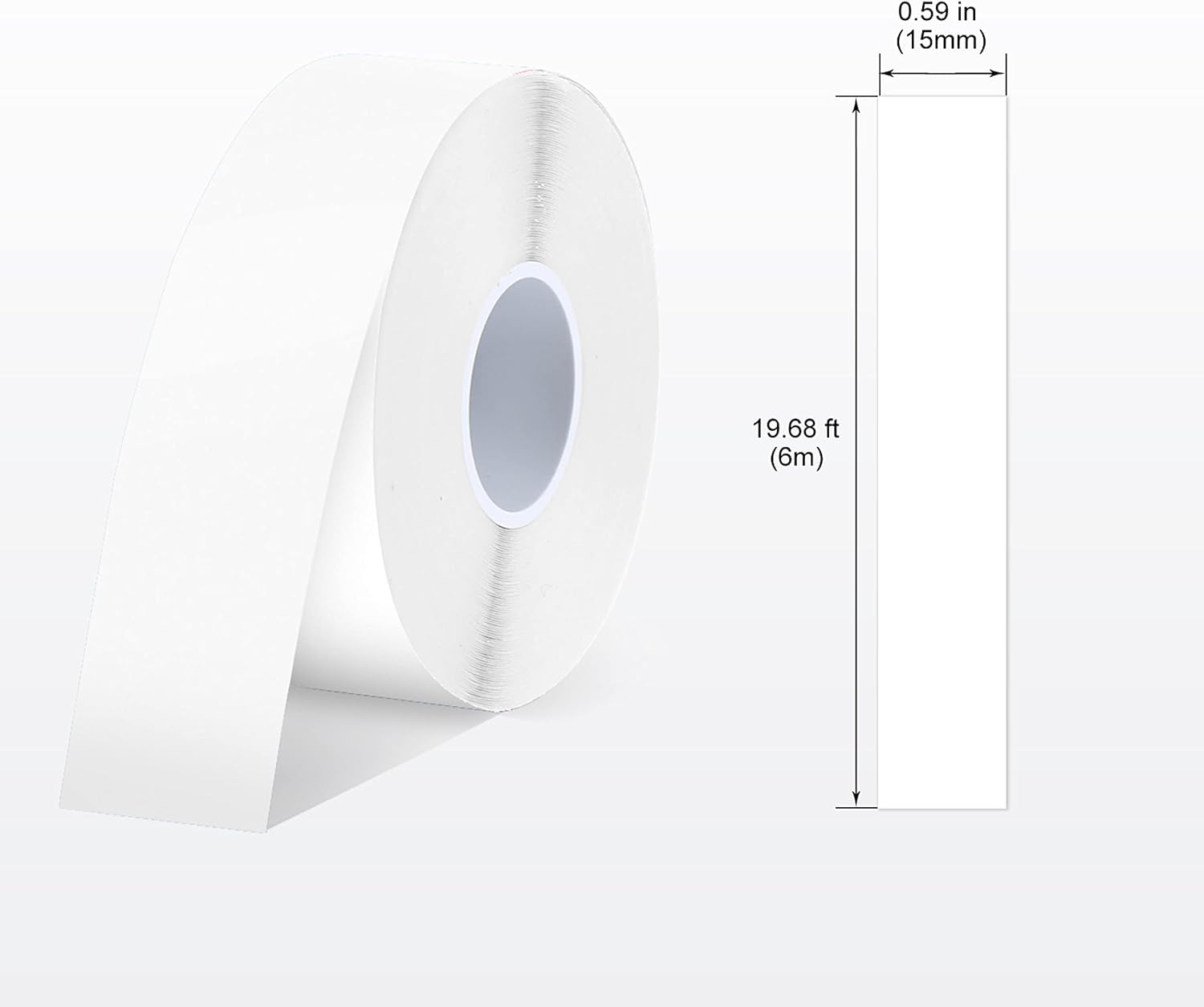 SUPVAN E-Series Continuous Label, 8 Packs, 0.59'' W × 19.7' L, White