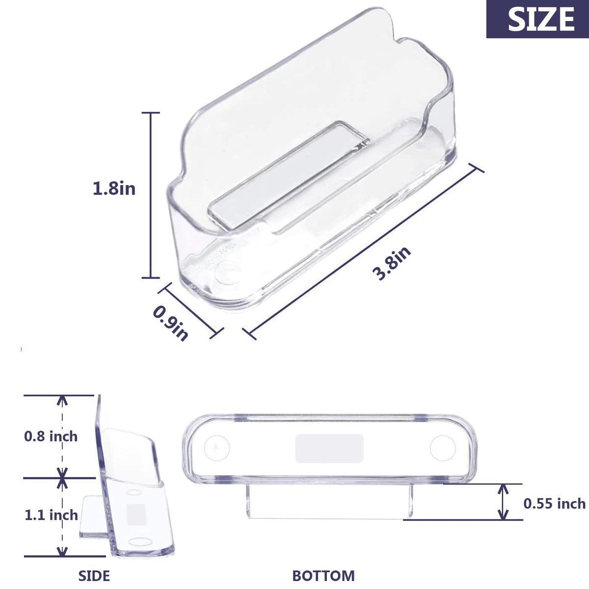 vrupin Business Card Holder for Desk - 16 Pack Acrylic Business Card Holder , Fits 30-50 Business
