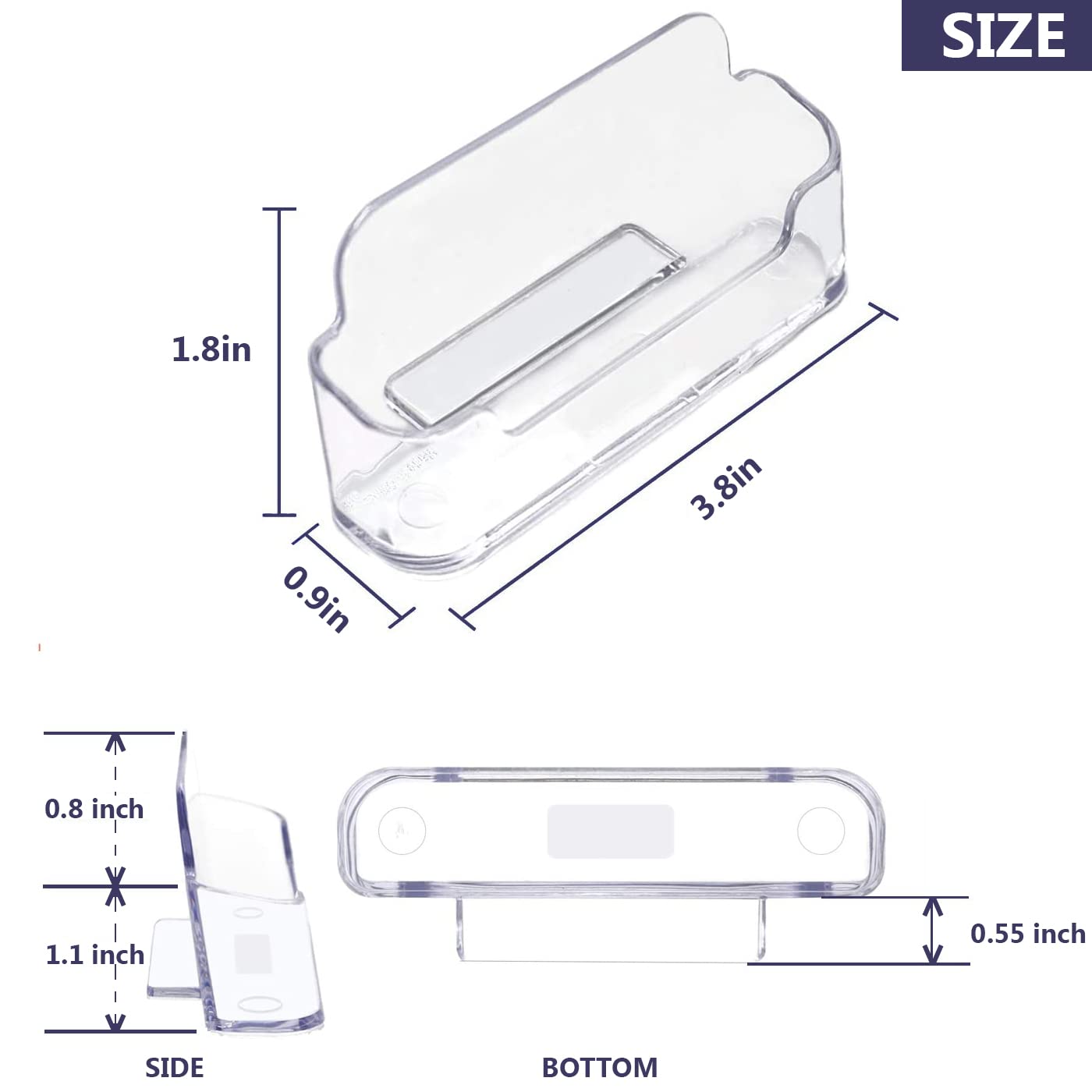 vrupin Business Card Holder for Desk - 16 Pack Acrylic Business Card Holder , Fits 30-50 Business