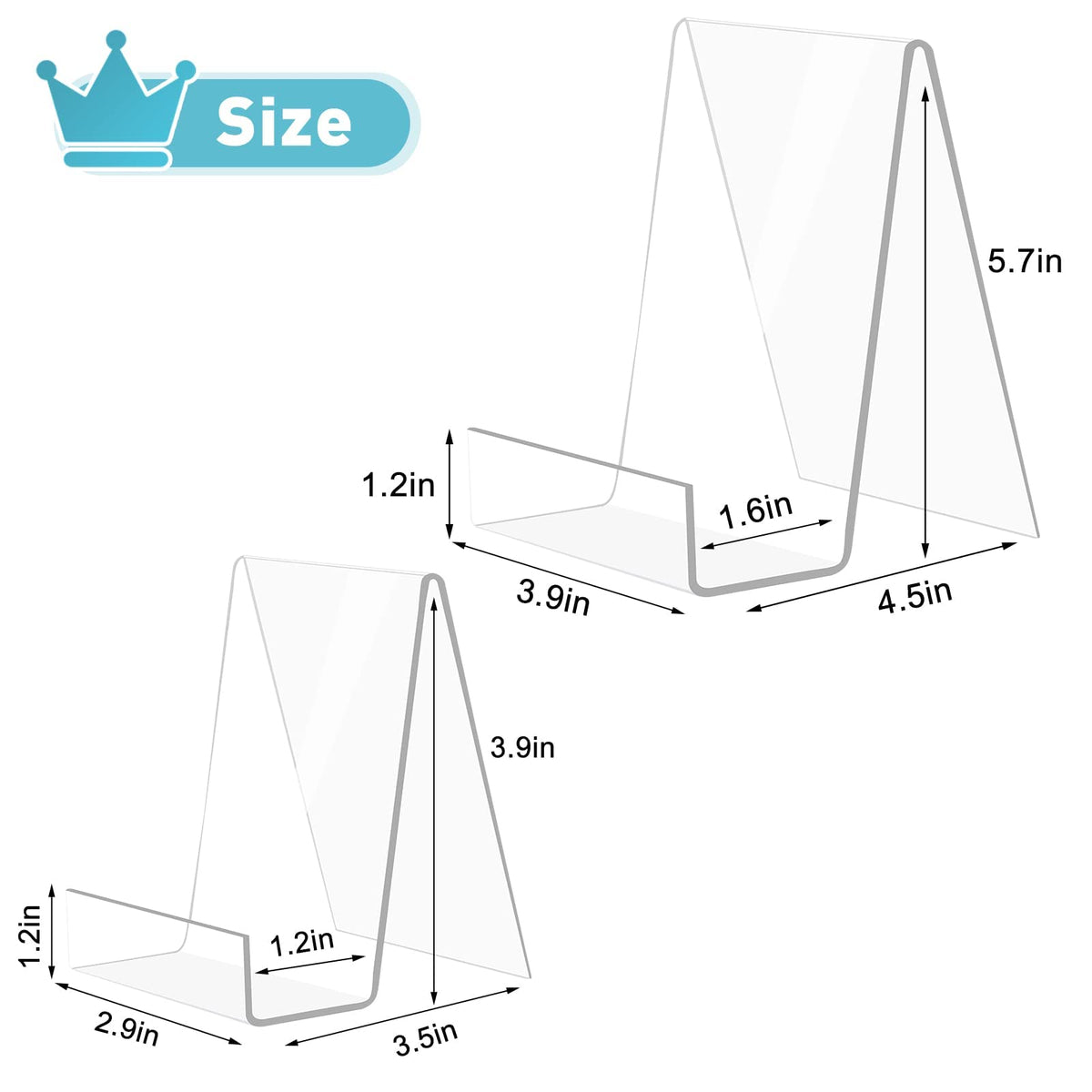 10 Pack Acrylic Book Stand Thickened Clear Book Display Easel Holder for Displaying Tablets