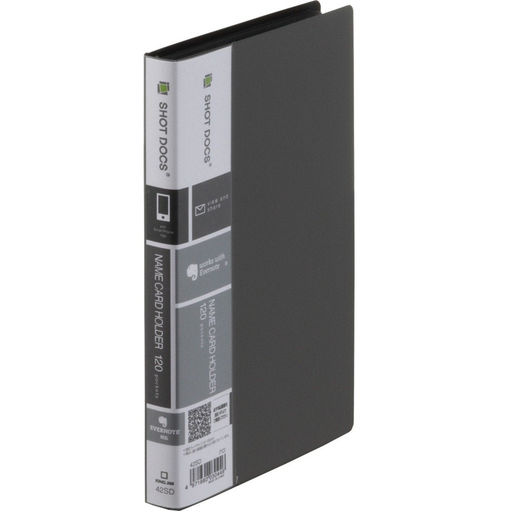 King Jim Shotdox 42SD Business Card Holder, Compact Type, Black