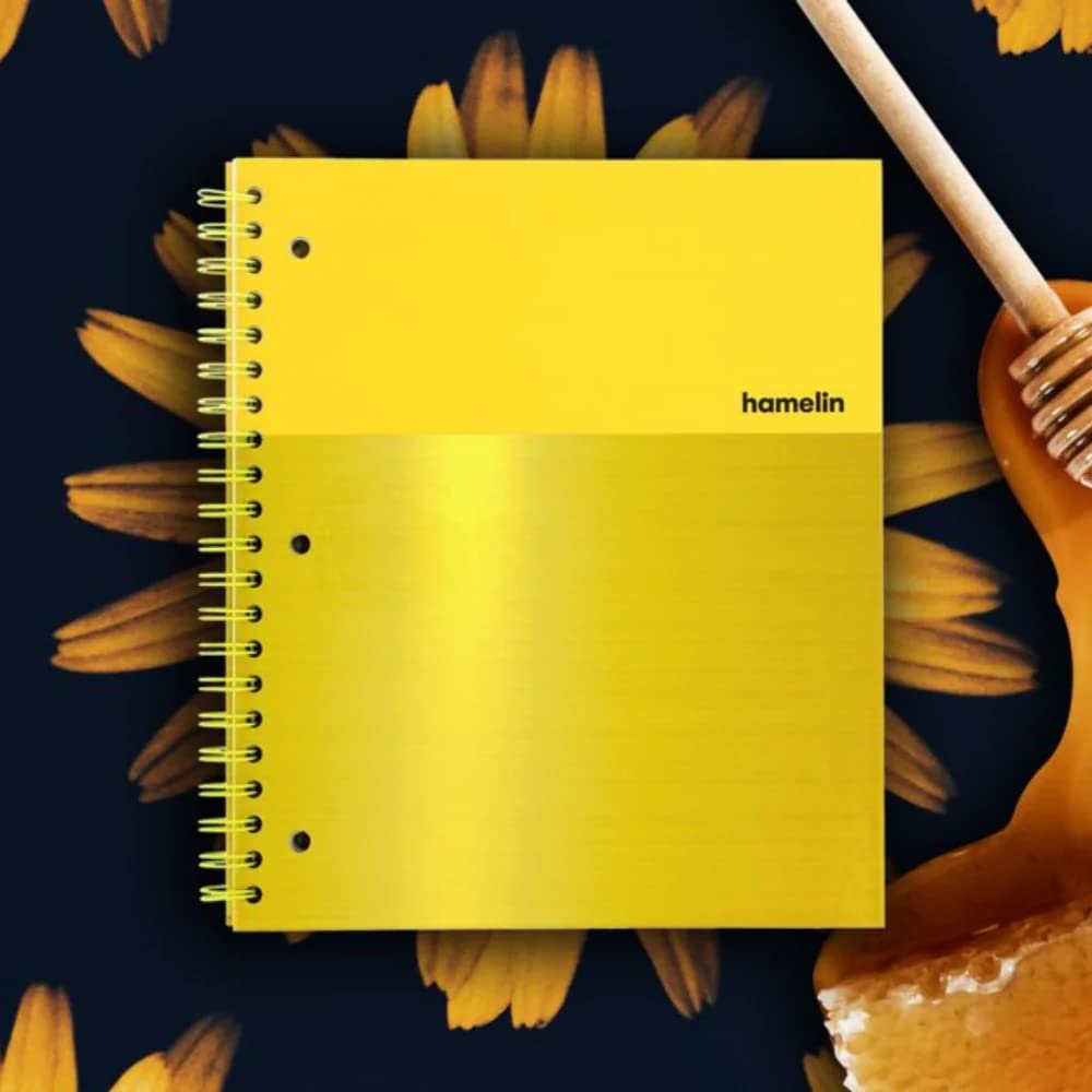 Hamelin 1 Subject, Graph Paper, Hard Cover Spiral Bound Grid Notebook, 4 Square Per Inch 150 Pages