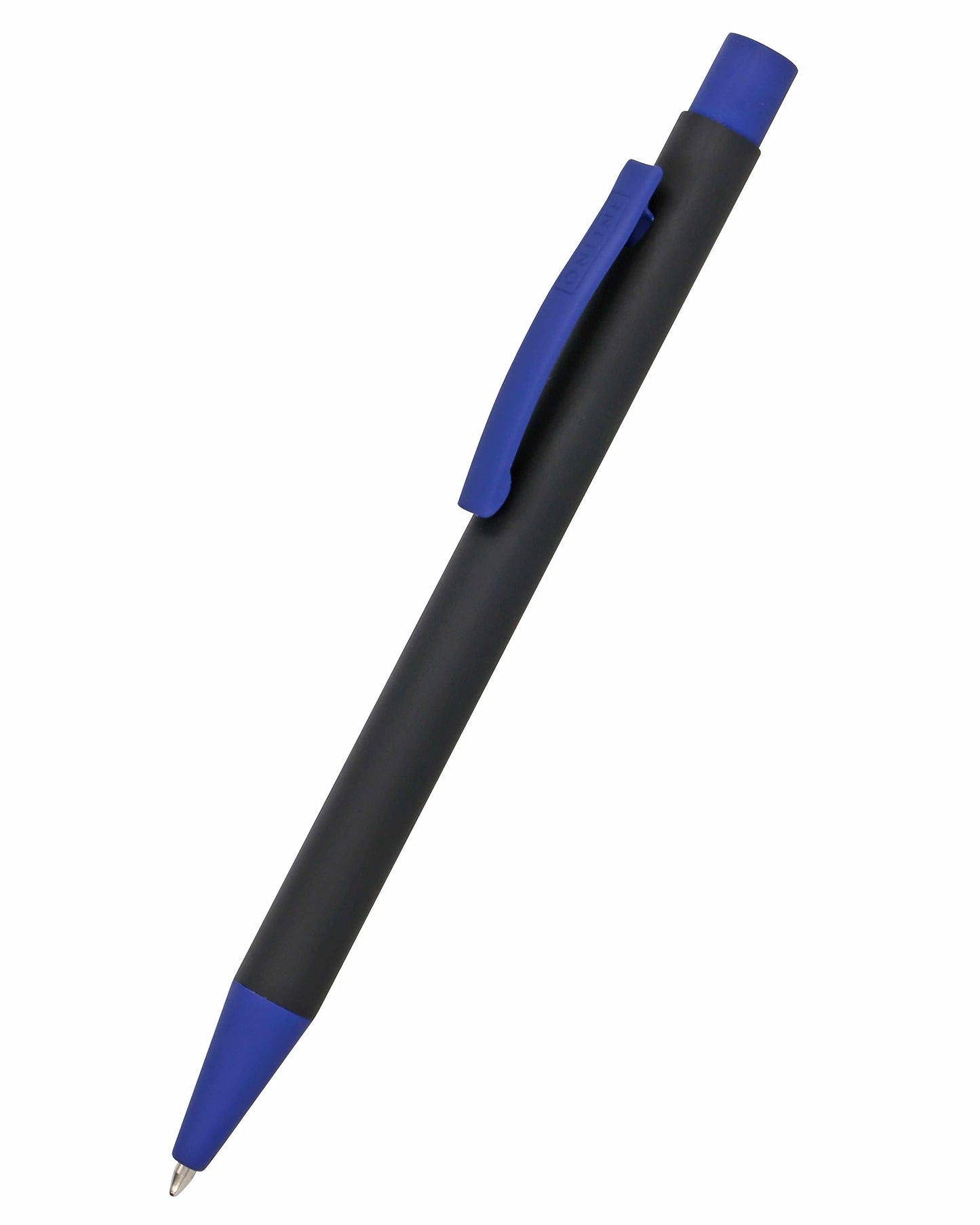 ONLINE Soft Metal Ballpoint Pen, Black'n Blue, Retractable, Aluminium, Replacement Refill, Soft