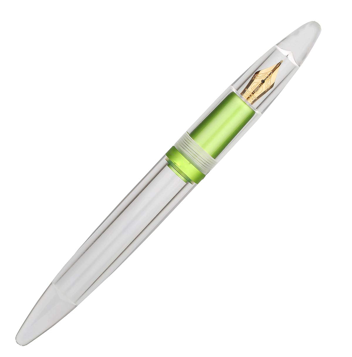 erofa M2 Metallic Green Fountain Pen (Extra Fine Nib 0.38mm) Transparent Eye Dropper Filling