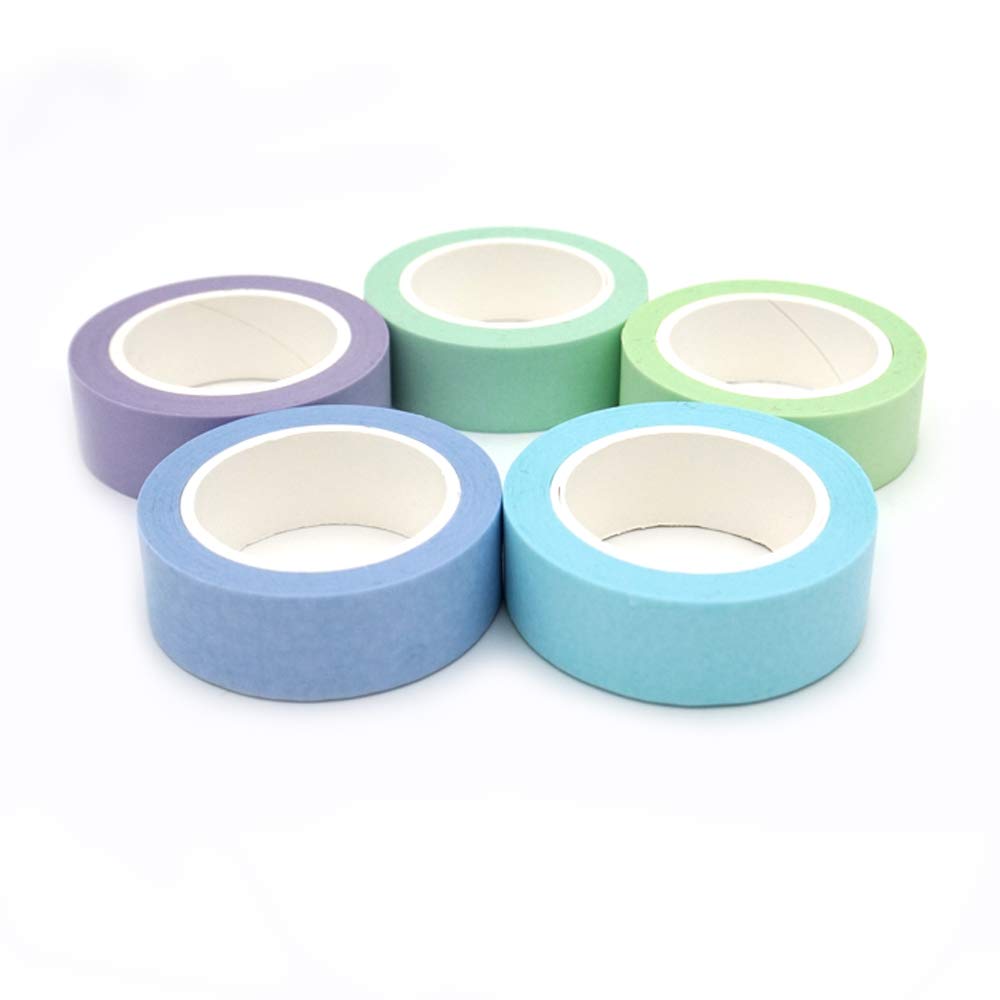 ERCENTURY Washi Masking Tape Set, Assorted 5 Rolls, Decorative Writable Tape, for Fun DIY Art