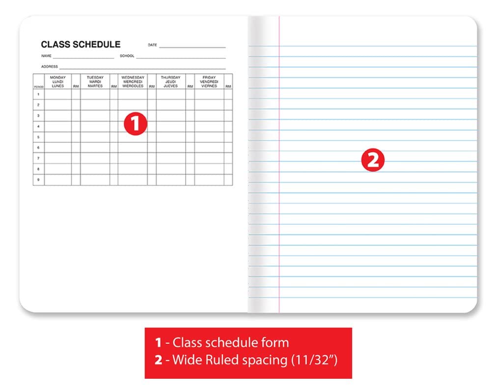 Better Office Products Composition Book Notebook - Hardcover, Wide Ruled (11/32-inch), 100 Sheet
