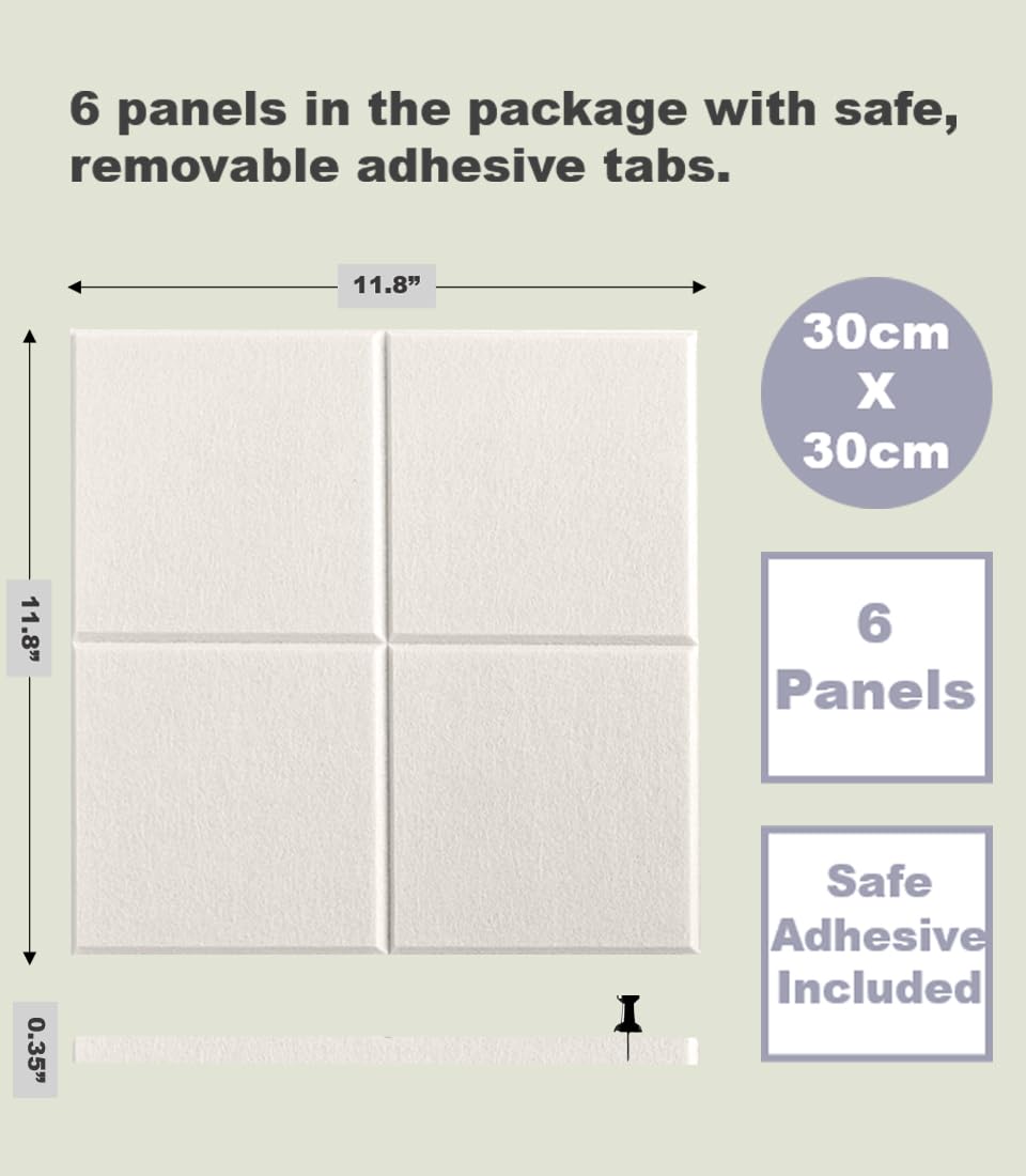 DECORITA Cork Board 24 x36 Alternative - 6 Pack Felt Wall Tiles with Safe Removable Adhesive Tabs