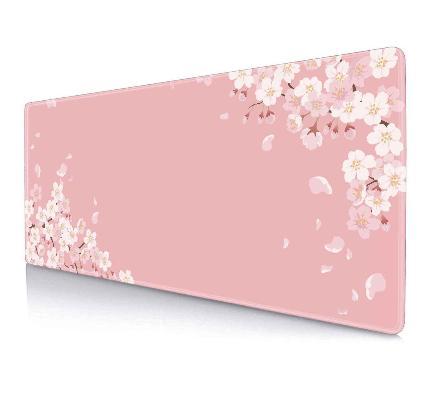 IMAYONDIA Pink Japanese Desk Mat, Cherry Blossom Large Gaming Mouse Pad, Non-Slip Rubber Base