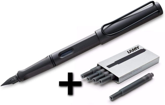 Lamy Safari Fountain Pen (17F) Umber + 5 Black Ink Cartridges (1203886)
