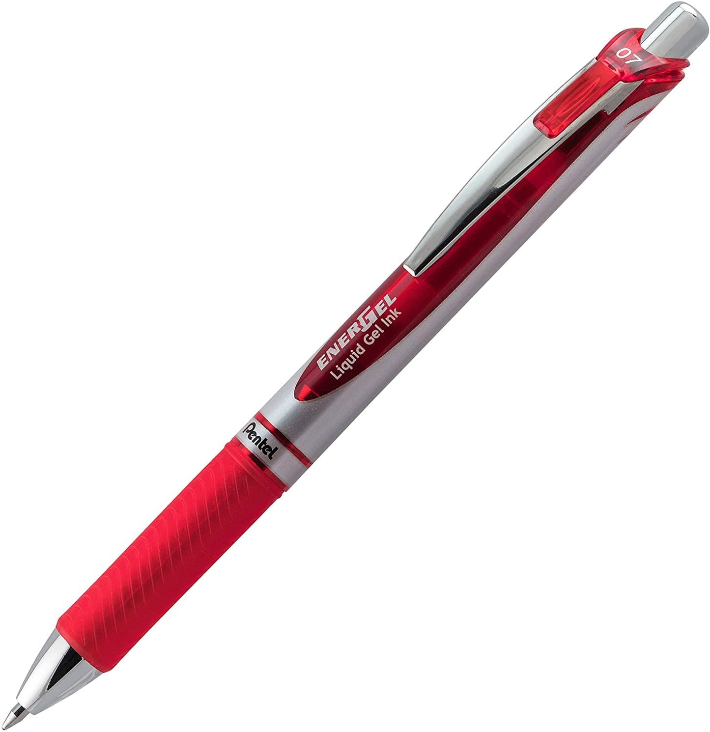 Pentel Energel 0.7 mm Liquid Gel Ink Pens - Red Ink - Metal Tip - Pack of 5 Deluxe RTX Pentel Pens
